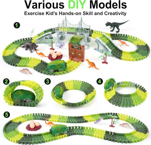 Race Tracks Toys for Kids Ages 3-5 - Best Birthday Gifts for 3 4 5 6 7 Year Old Boys, 220+ PCS Playset with 4 Construction Cars, Toddler Toy for Creative Play in Kuwait