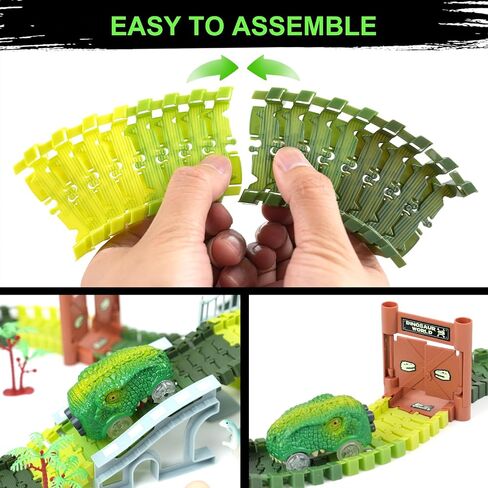 Race Tracks Toys for Kids Ages 3-5 - Best Birthday Gifts for 3 4 5 6 7 Year Old Boys, 220+ PCS Playset with 4 Construction Cars, Toddler Toy for Creative Play in Kuwait