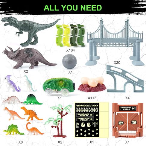 Race Tracks Toys for Kids Ages 3-5 - Best Birthday Gifts for 3 4 5 6 7 Year Old Boys, 220+ PCS Playset with 4 Construction Cars, Toddler Toy for Creative Play in Kuwait