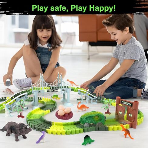 Race Tracks Toys for Kids Ages 3-5 - Best Birthday Gifts for 3 4 5 6 7 Year Old Boys, 220+ PCS Playset with 4 Construction Cars, Toddler Toy for Creative Play in Kuwait