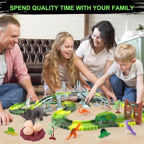 Race Tracks Toys for Kids Ages 3-5 - Best Birthday Gifts for 3 4 5 6 7 Year Old Boys, 220+ PCS Playset with 4 Construction Cars, Toddler Toy for Creative Play in Kuwait