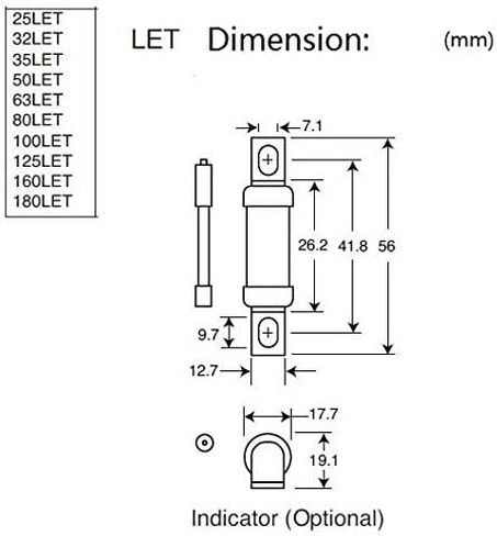 Eaton Bussmann 180LETa or 180LET, 180Amp (180A) 240V Fast Blow BS88 Cylindrical Blade Fuse in Saudi Arabia