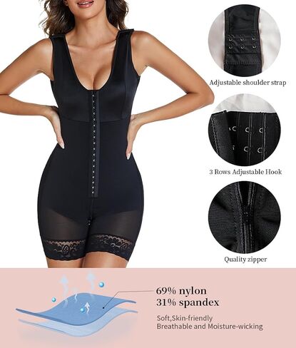 CAUSEY Zippered Crotch Shapewear Bodysuit - Wide-Strap Tummy Control & Butt Lift, Breathable Mesh Panels, Comfort Inner Layer in Saudi Arabia