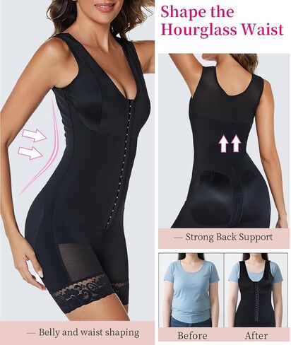 CAUSEY Zippered Crotch Shapewear Bodysuit - Wide-Strap Tummy Control & Butt Lift, Breathable Mesh Panels, Comfort Inner Layer in Saudi Arabia