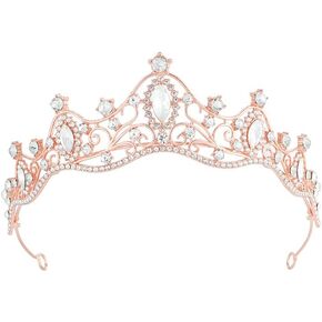 Astrue Crystal Crown و Tiara للنساء - عصابة رأس الراين للفتيات الأميرة ، إكسسوارات شعر الزفاف لحفلات الزفاف عيد ميلاد in Saudi Arabia