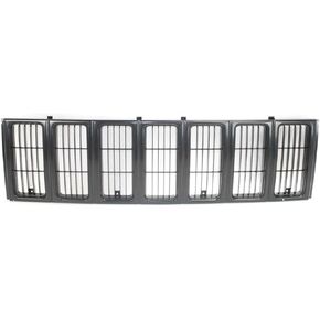 DAT AUTO PARTS Front Grille Grill Assembly Insert Panel Replacement For 1997-2001 Jeep Cherokee Midsize SE/Sport Model Black Prime Finish Textured Plastic CH1200208 55055150 in Kuwait
