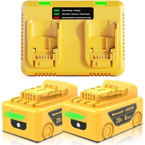 Bonacell 2Pack 7000mAh Lithium Replacement for Dewalt 20V Battery Compatible with Dewalt 20 Volt MAX Battery DCB206 DCB204 DCB200 DCB180 DCB181 DCD/DCF/DCG Series with 2Pack Battery Holder in Kuwait