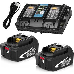 DC18RC 18V Charger Replacement for Makita 18V Battery Lithium Charger Compatible with Mkita 14.4V-18V LXT Battery Lithium-Ion BL1815 BL1830 BL1840 BL1845 BL1850B BL1860 BL1860B Cordless Power Tools in Saudi Arabia