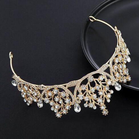 Astrue Crystal Crown و Tiara للنساء - عصابة رأس الراين للفتيات الأميرة ، إكسسوارات شعر الزفاف لحفلات الزفاف عيد ميلاد in Kuwait