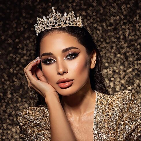 Astrue Crystal Crown و Tiara للنساء - عصابة رأس الراين للفتيات الأميرة ، إكسسوارات شعر الزفاف لحفلات الزفاف عيد ميلاد in Kuwait
