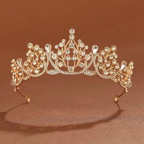 Astrue Crystal Crown و Tiara للنساء - عصابة رأس الراين للفتيات الأميرة ، إكسسوارات شعر الزفاف لحفلات الزفاف عيد ميلاد in Kuwait