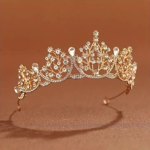 Astrue Crystal Crown و Tiara للنساء - عصابة رأس الراين للفتيات الأميرة ، إكسسوارات شعر الزفاف لحفلات الزفاف عيد ميلاد in Kuwait