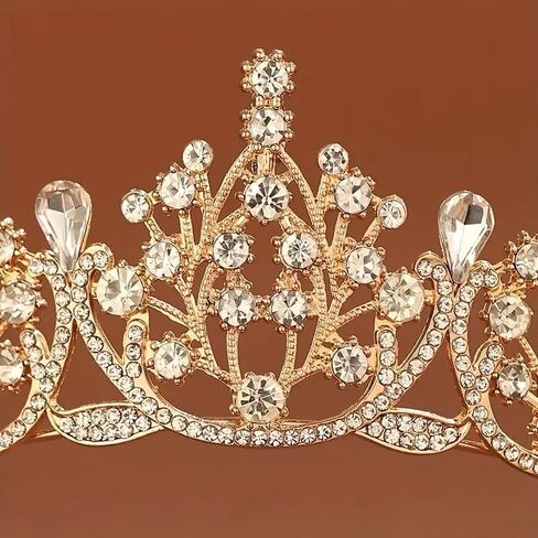 Astrue Crystal Crown و Tiara للنساء - عصابة رأس الراين للفتيات الأميرة ، إكسسوارات شعر الزفاف لحفلات الزفاف عيد ميلاد in Kuwait