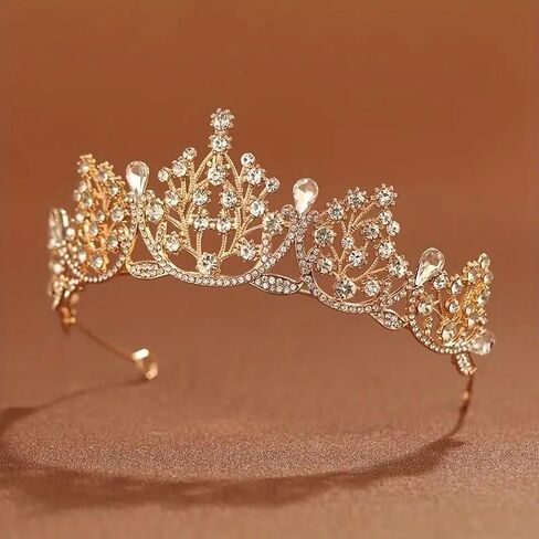 Astrue Crystal Crown و Tiara للنساء - عصابة رأس الراين للفتيات الأميرة ، إكسسوارات شعر الزفاف لحفلات الزفاف عيد ميلاد in Kuwait