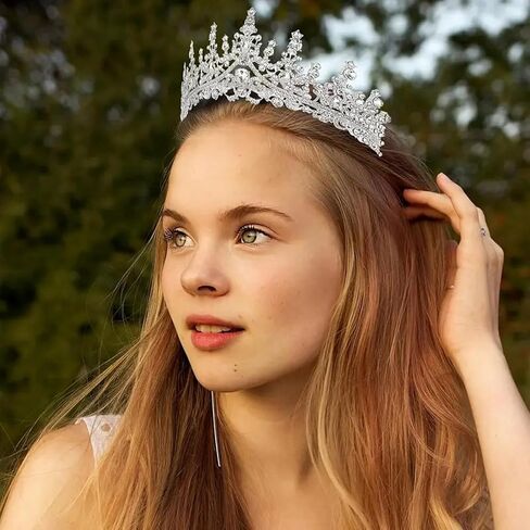 Astrue Crystal Crown و Tiara للنساء - عصابة رأس الراين للفتيات الأميرة ، إكسسوارات شعر الزفاف لحفلات الزفاف عيد ميلاد in Kuwait