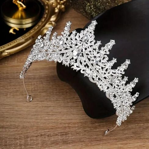 Astrue Crystal Crown و Tiara للنساء - عصابة رأس الراين للفتيات الأميرة ، إكسسوارات شعر الزفاف لحفلات الزفاف عيد ميلاد in Kuwait