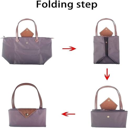 Tote Bag for Women, Large Lightweight Nylon Shoulder Handbags And Travel Work Purse, Foldable With Zipper Top Handle in Saudi Arabia