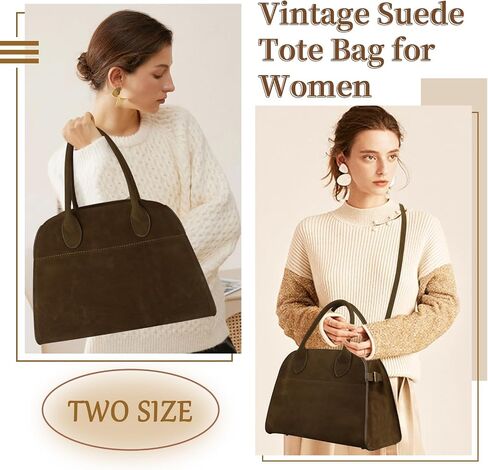 Suede Tote Bag for Women,Women's Suede Purse Vintage Top Handle Bag,Fashion Shoulder Satchel Bag for Office Travel in Saudi Arabia