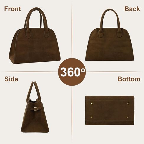 Suede Tote Bag for Women,Women's Suede Purse Vintage Top Handle Bag,Fashion Shoulder Satchel Bag for Office Travel in Saudi Arabia