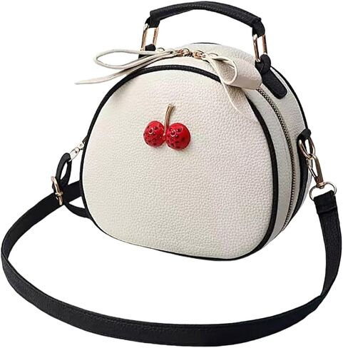 PU Leather Crossbody Bag Cute Shoulder Messenger Bag Cherry Print Purse with Adjustable Strap Handbags for Women in Kuwait
