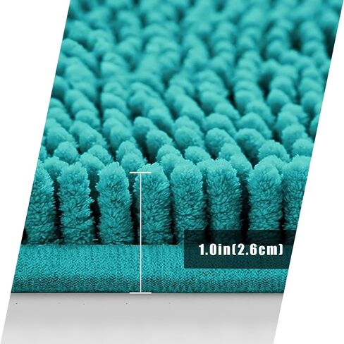 Bathroom Rugs Mat 24x17 Non Slip Chenille Bath Mats Bath Rugs for Bathroom Shower Teal in Saudi Arabia