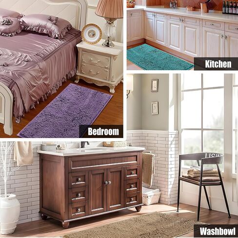Bathroom Rugs Mat 24x17 Non Slip Chenille Bath Mats Bath Rugs for Bathroom Shower Teal in Saudi Arabia