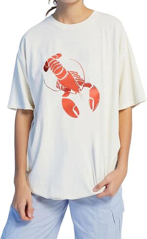 Oversized Graphic Tees for Women Y2k Short Sleeve Ocean/Shark Baggy Shirt Cute Crewneck Aesthetic Preppy Clothes in Saudi Arabia