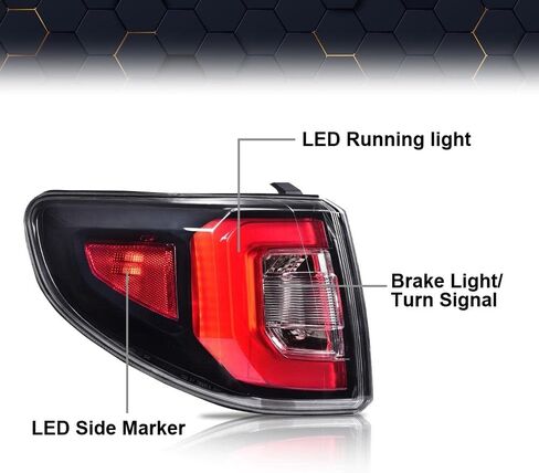 PIT66 LED Tail Lights Rear Light Lamp Assembly Compatible with Acadia SL 2013,2016/Acadia (submodel: Denali, SLE, SLT) 2013-2016/Acadia Limited Base 2017/GMC Left Driver Side 84051375-PFM in Saudi Arabia
