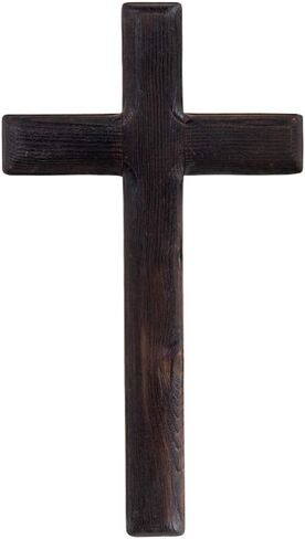 Ewer 11 Inch Wall Mounted Jesus Cross Rustic Wooden Cross Wall Decor Solid Wood Black Holy Jesus Cross Home Weddings Party Meditation Gift Decoration in Saudi Arabia
