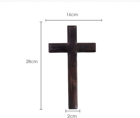 Ewer 11 Inch Wall Mounted Jesus Cross Rustic Wooden Cross Wall Decor Solid Wood Black Holy Jesus Cross Home Weddings Party Meditation Gift Decoration in Saudi Arabia