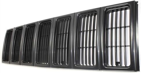 DAT AUTO PARTS Front Grille Grill Assembly Insert Panel Replacement For 1997-2001 Jeep Cherokee Midsize SE/Sport Model Black Prime Finish Textured Plastic CH1200208 55055150 in Saudi Arabia