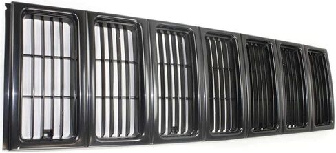 DAT AUTO PARTS Front Grille Grill Assembly Insert Panel Replacement For 1997-2001 Jeep Cherokee Midsize SE/Sport Model Black Prime Finish Textured Plastic CH1200208 55055150 in Saudi Arabia
