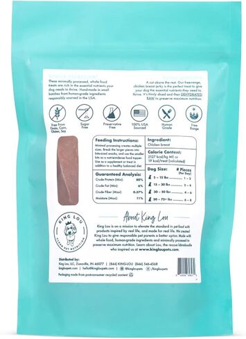 King Lou Pets - ديك رومي متشنج للكلاب - علاجات للكلاب المجففة مصنوعة في الولايات المتحدة الأمريكية - 1 رطل من صدر الديك الرومي الطازج قبل الجفاف in Kuwait