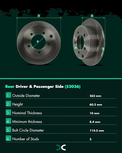 Scitoo الخلفية 10.31 "منصات الفرامل وأدوات الدوارات تتناسب مع Chrysler 200 / Sebring ، ل Dodge Avenger / Caliber ، لجيب Compass 2007-2017 ، لجيب باتريوت 2007-2017 ، ل Mitsubishi Lancer 2008-2016 in Saudi Arabia