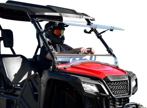 SuperAtv Heavy Duty المقاومة للخدش الزجاجية لعام 2015+ Honda Pioneer 500/520 ، المصنوع من 1/4 بوصة من البولي المغلفة الصلبة ، ويأتي مسبقا ، يمكن إغلاقها أو تنفيسها أو فتحها بالكامل ، الولايات المتحدة الأمريكية مصنوعة in Saudi Arabia