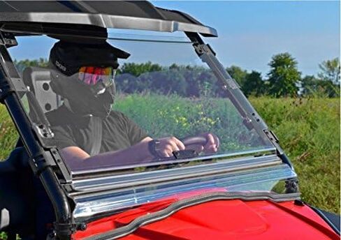 SuperAtv Heavy Duty المقاومة للخدش الزجاجية لعام 2015+ Honda Pioneer 500/520 ، المصنوع من 1/4 بوصة من البولي المغلفة الصلبة ، ويأتي مسبقا ، يمكن إغلاقها أو تنفيسها أو فتحها بالكامل ، الولايات المتحدة الأمريكية مصنوعة in Saudi Arabia