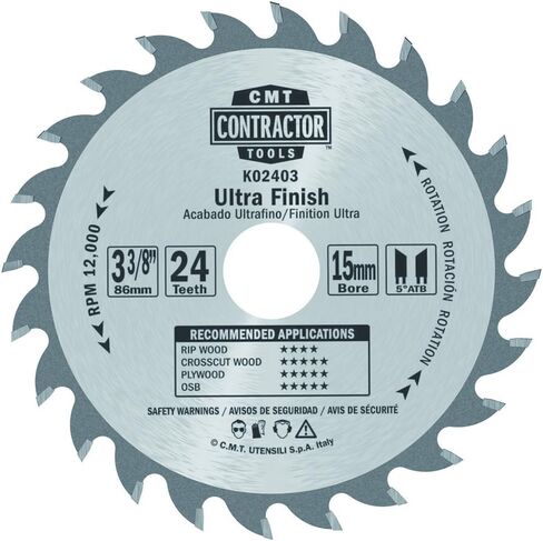 CMT K06007 ITK Contractor Ultra Finish Saw Blade, 7-1/4 x 60 Teeth, 10° ATB with 5/8-Inch<> bore in Saudi Arabia