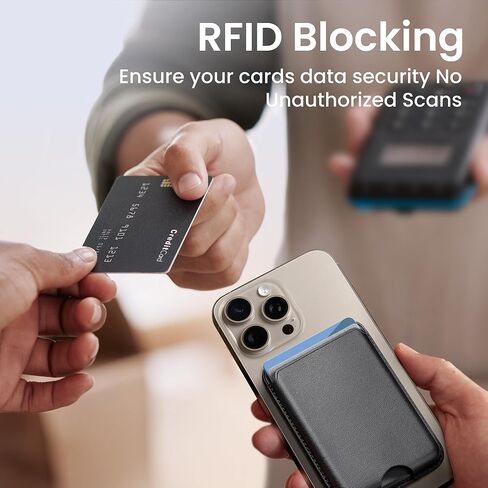 محفظة مغناطيسية لـ iPhone 16/15/14/13/12 سلسلة | حامل بطاقة المغناطيس N52 مع حظر RFID | ملحق محفظة الهاتف النحيف من الجلد (ثلج أبيض) in Kuwait