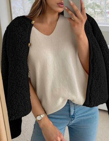 Prettygarden للسيدات 2025 Winter Faux Fur Fur Coats Fuzzy Fleece Brocts Bructs Braged Bursons Darm Darm Natgu in Kuwait