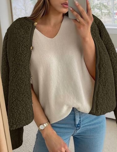 Prettygarden للسيدات 2025 Winter Faux Fur Fur Coats Fuzzy Fleece Brocts Bructs Braged Bursons Darm Darm Natgu in Saudi Arabia