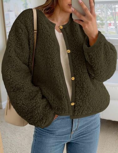 Prettygarden للسيدات 2025 Winter Faux Fur Fur Coats Fuzzy Fleece Brocts Bructs Braged Bursons Darm Darm Natgu in Saudi Arabia