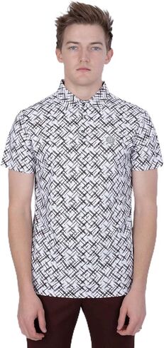 Barabas Men's Solid Color Geometric Premium Stretch Polo Shirts 5P05 in Kuwait