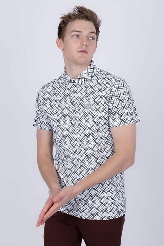 Barabas Men's Solid Color Geometric Premium Stretch Polo Shirts 5P05 in Kuwait
