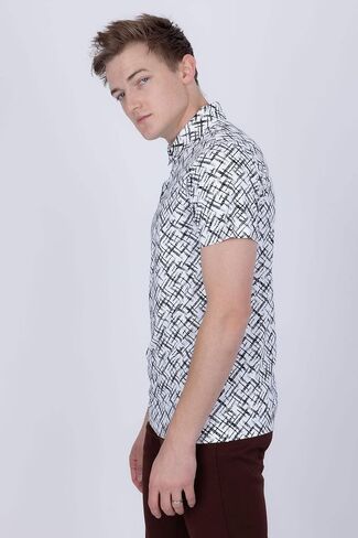 Barabas Men's Solid Color Geometric Premium Stretch Polo Shirts 5P05 in Kuwait