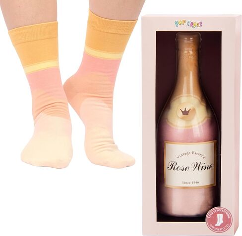 Rose or Sparkling Wine Socks in a Bottle - Funny Sock for Men and Women. Gift for Wine Lovers. Stocking Stuffers in Kuwait