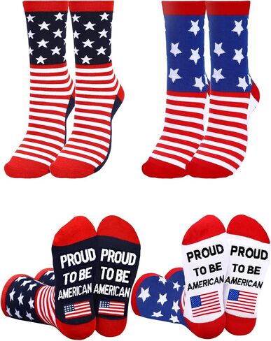2 Pairs American USA Flag Socks Proud to Be An American Socks Funny Crew for 4th of July Gift Men Women in Saudi Arabia