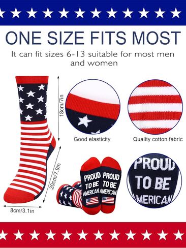 2 Pairs American USA Flag Socks Proud to Be An American Socks Funny Crew for 4th of July Gift Men Women in Saudi Arabia