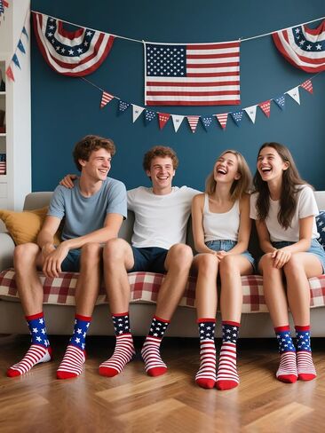 2 Pairs American USA Flag Socks Proud to Be An American Socks Funny Crew for 4th of July Gift Men Women in Saudi Arabia