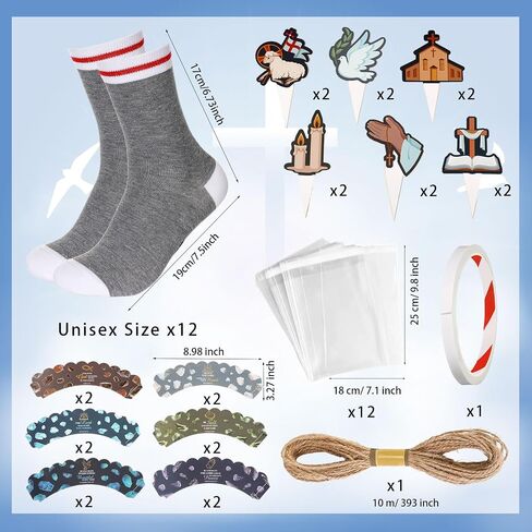 Foaincore 12 Pairs Christian Cupcake Socks Bulk for Women Men Pastors Funny Bible Jesus Sock Christmas Father Birthday Gifts in Saudi Arabia