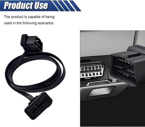 OBD2 Extension Cable, 16Pin Male to Female Flat Ribbon Extension Cord, Low Profile OBD2 Diagnostic Splitter for Scan Tool, GPS, and Code Reader (1FT/0.3M) in Saudi Arabia